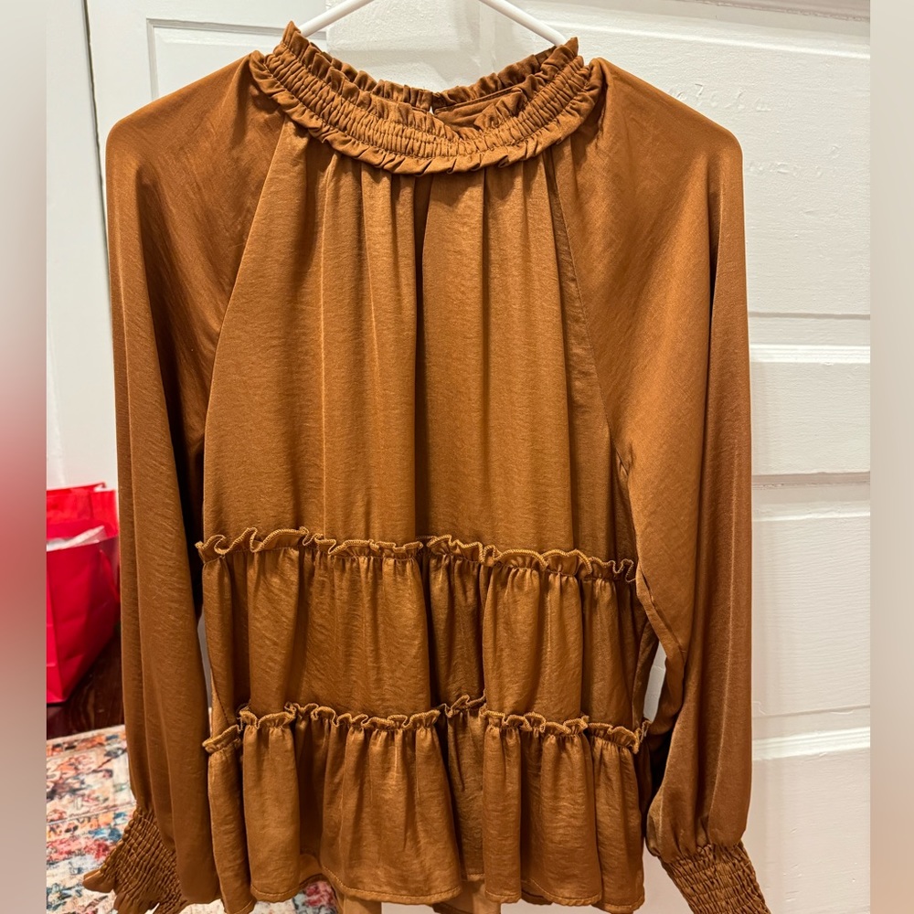 Copper long sleeve top